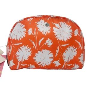 Kate Spade Jae medium dome cosmetic case in orange and white floral nylon